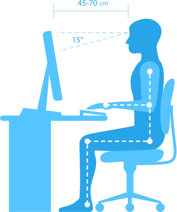 Sitzhaltung zum Tippen Sitzhaltung zum Tippen