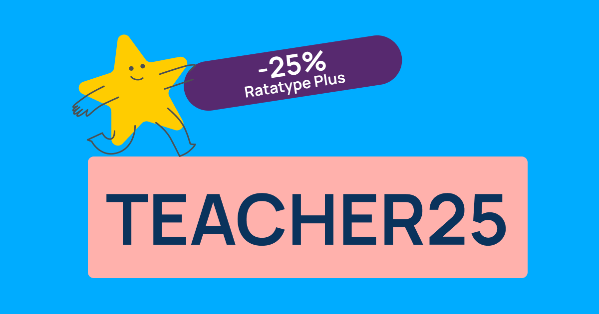 25 % Rabatt auf Ratatype Plus zum Lehrertag mit dem Promocode TEACHER25